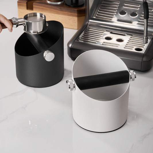 Coffee Grounds Knock Bin - Minimal Steel Countertop Waste Bin for Espresso & Brewing