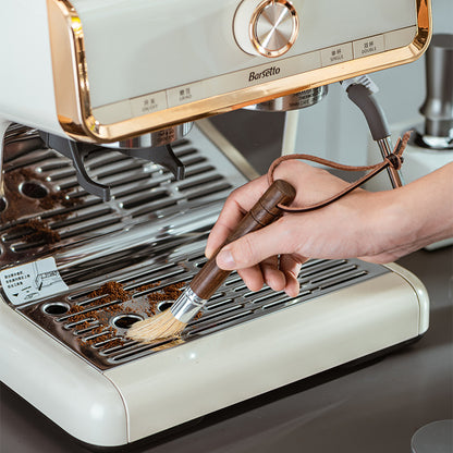 Wooden Coffee Cleaning Brush with Natural Bristles