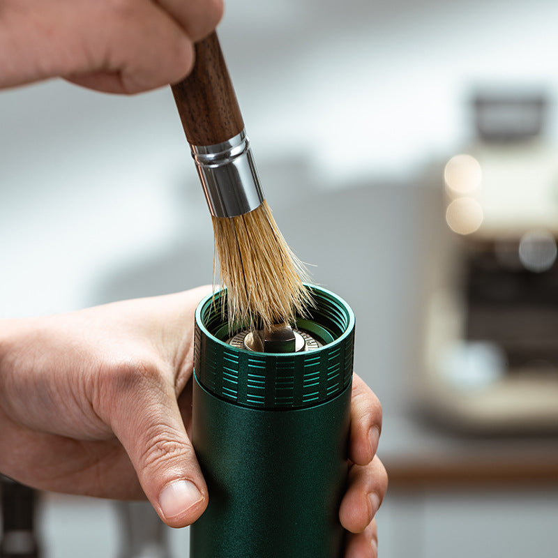 Wooden Coffee Cleaning Brush with Natural Bristles