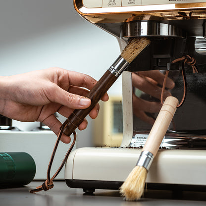 Wooden Coffee Cleaning Brush with Natural Bristles