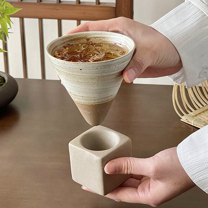 Handcrafted Funnel Ceramic Coffee Cup - 200ml