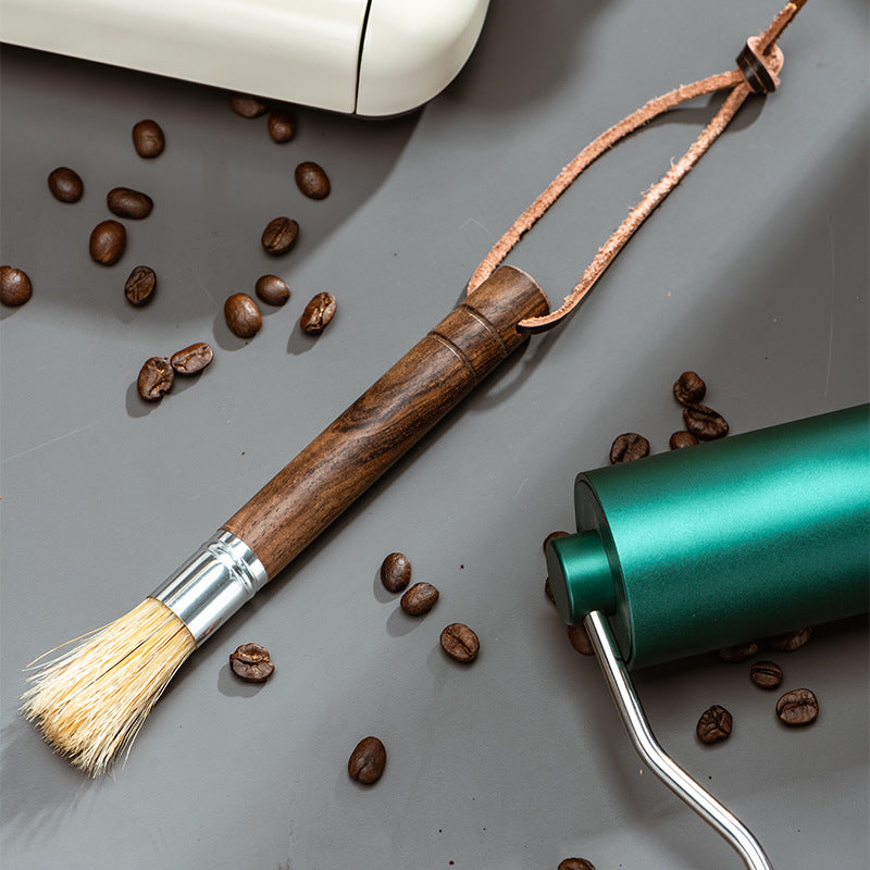 Wooden Coffee Cleaning Brush with Natural Bristles