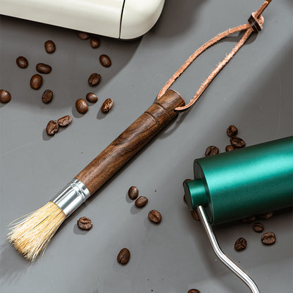 Wooden Coffee Cleaning Brush with Natural Bristles